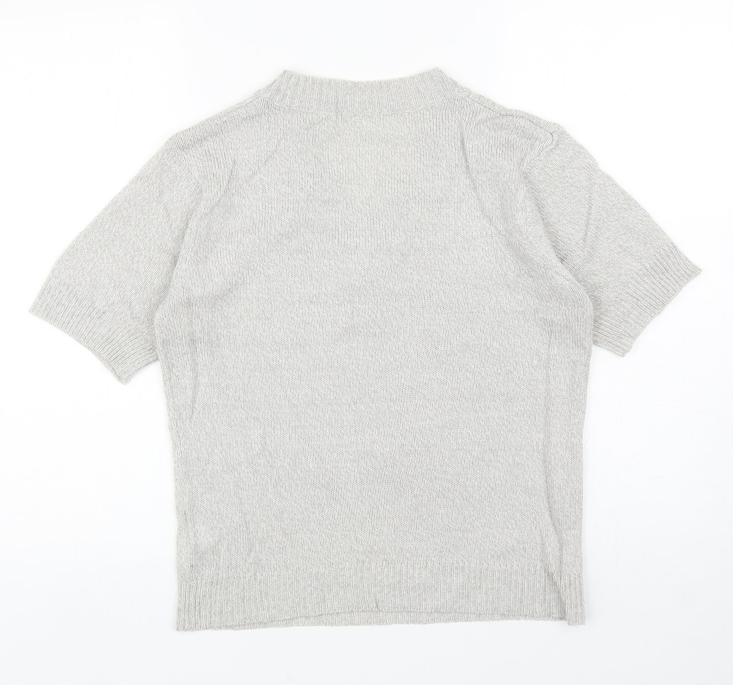 Damart Womens Grey V-Neck Acrylic Pullover Jumper Size 10