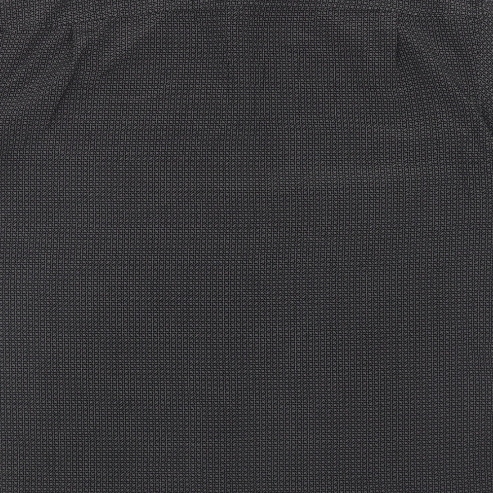 Blue Harbour Mens Black Geometric Polyester Button-Up Size XL Collared Button
