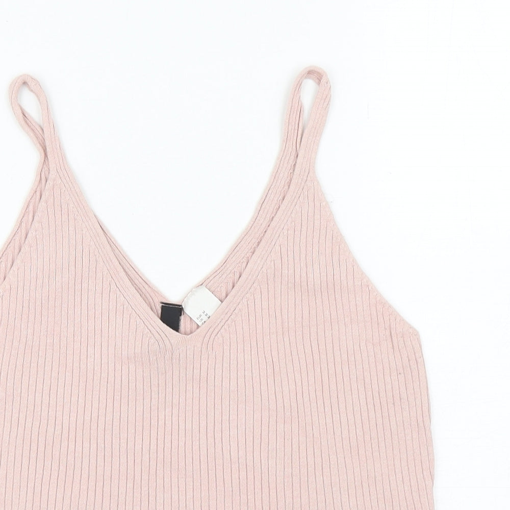 Divided Womens Pink Viscose Camisole Tank Size M V-Neck