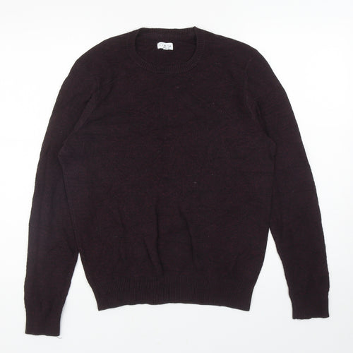 Linea Mens Purple Round Neck Cotton Pullover Jumper Size M