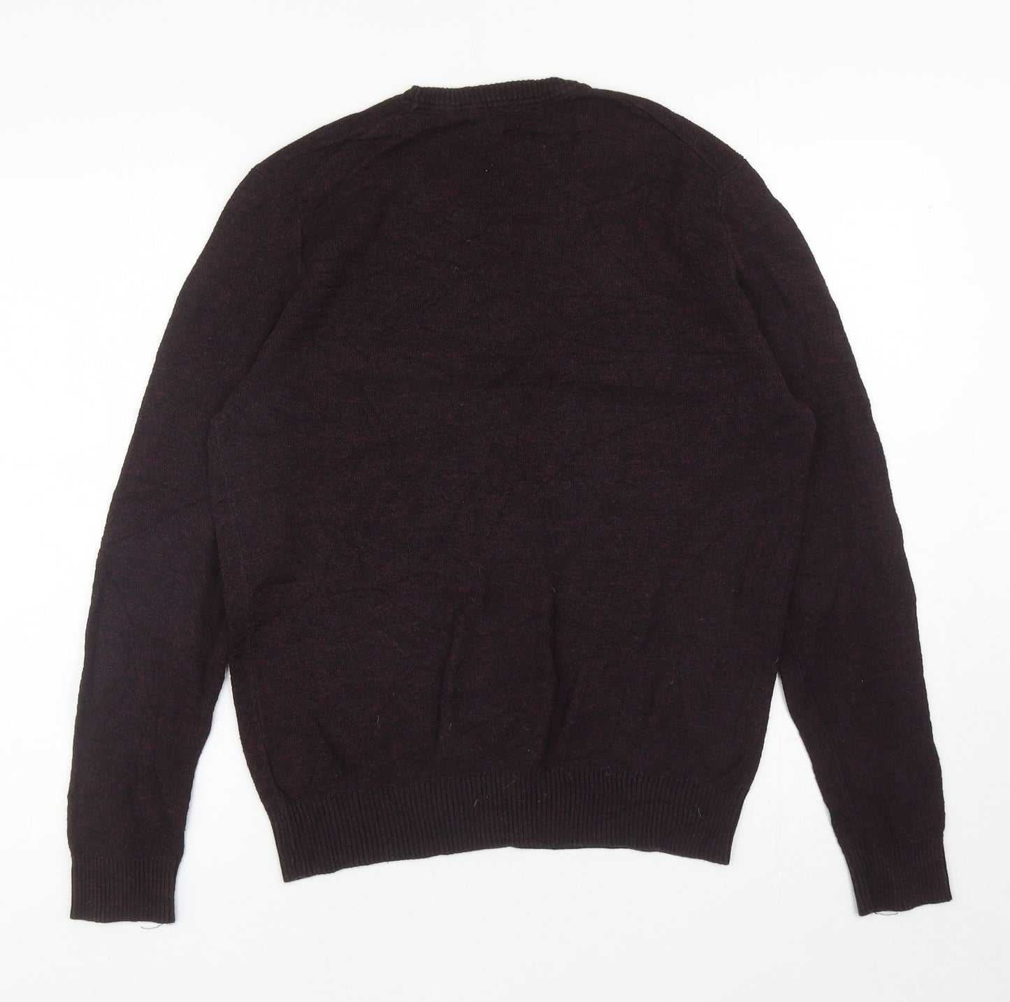 Linea Mens Purple Round Neck Cotton Pullover Jumper Size M