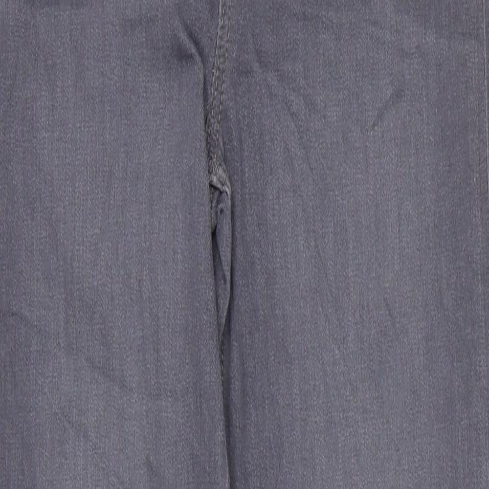 Marks and Spencer Womens Grey Cotton Straight Jeans Size 8 Regular Zip