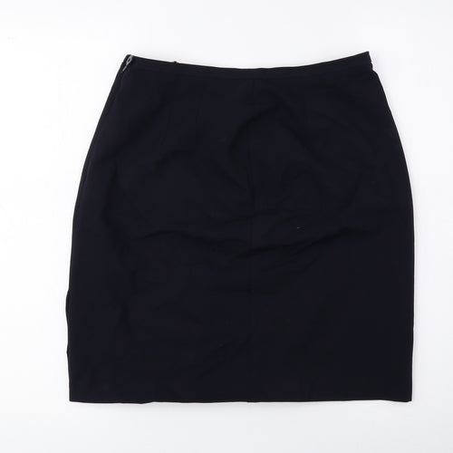 Marks and Spencer Womens Blue Polyester Straight & Pencil Skirt Size 12 Zip