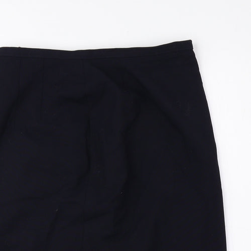 Marks and Spencer Womens Blue Polyester Straight & Pencil Skirt Size 12 Zip