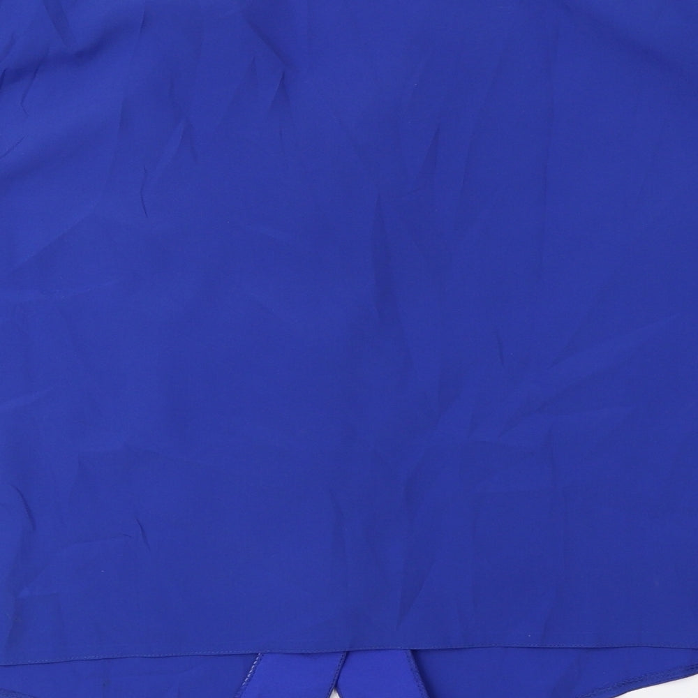 Orantez Womens Blue Polyester Basic Blouse Size 12 V-Neck