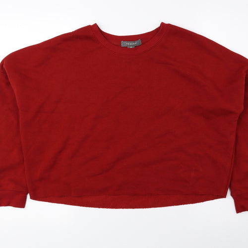 Primark Womens Red Polyester Pullover Sweatshirt Size 2XS Pullover - Cropped