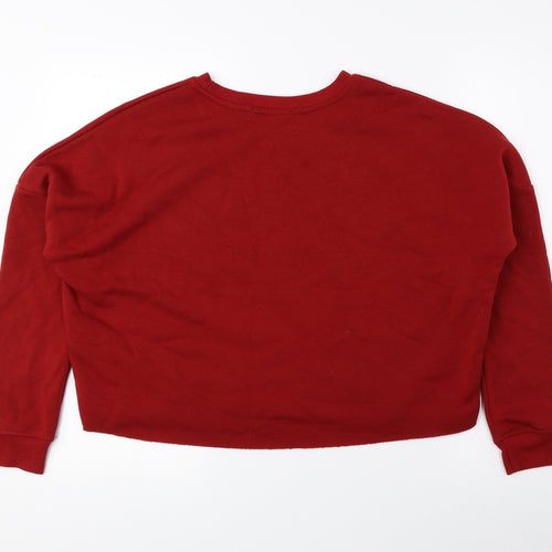 Primark Womens Red Polyester Pullover Sweatshirt Size 2XS Pullover - Cropped