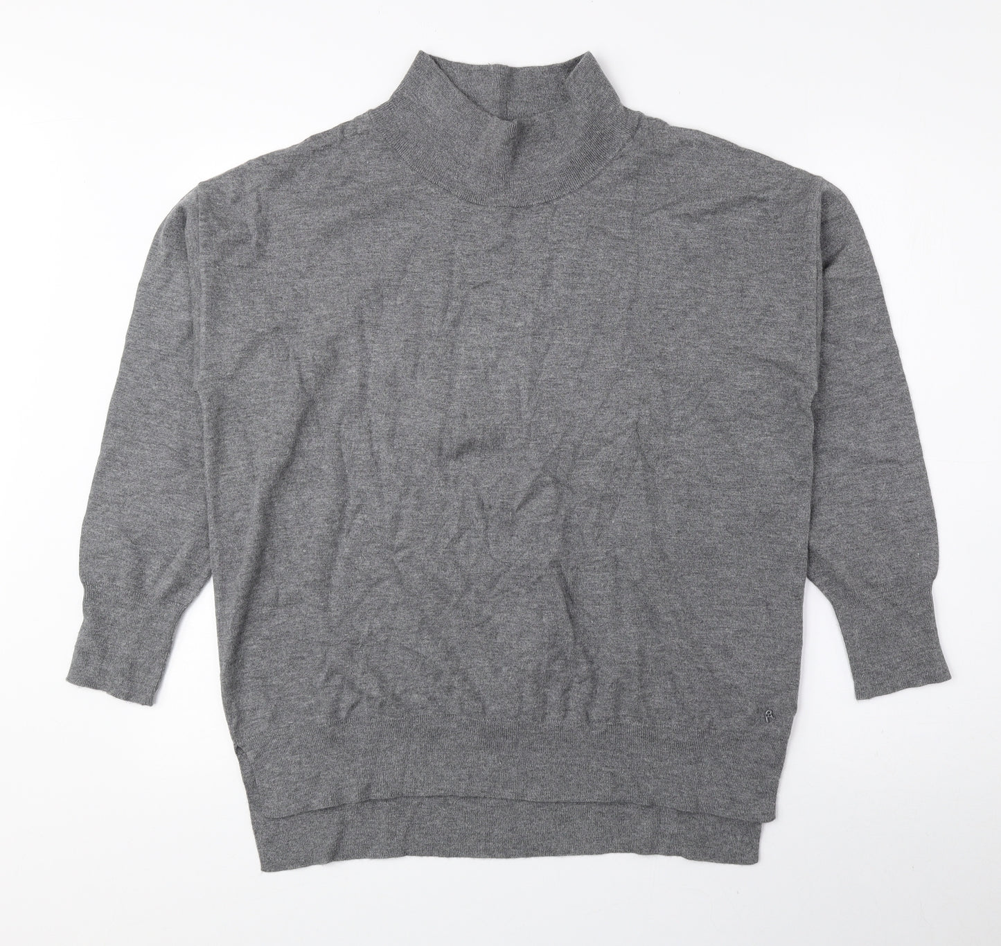 Replay Womens Grey Mock Neck Viscose Pullover Jumper Size S