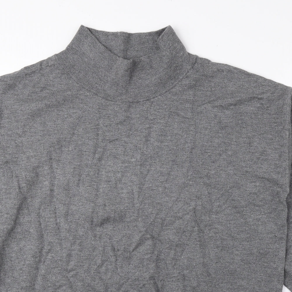 Replay Womens Grey Mock Neck Viscose Pullover Jumper Size S
