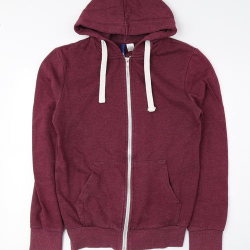 Divided by H&M Mens Red Cotton Full Zip Hoodie Size XS