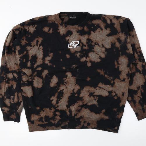 PRETTYLITTLETHING Womens Black Polyester Pullover Sweatshirt Size XL Pullover - Tie Dye