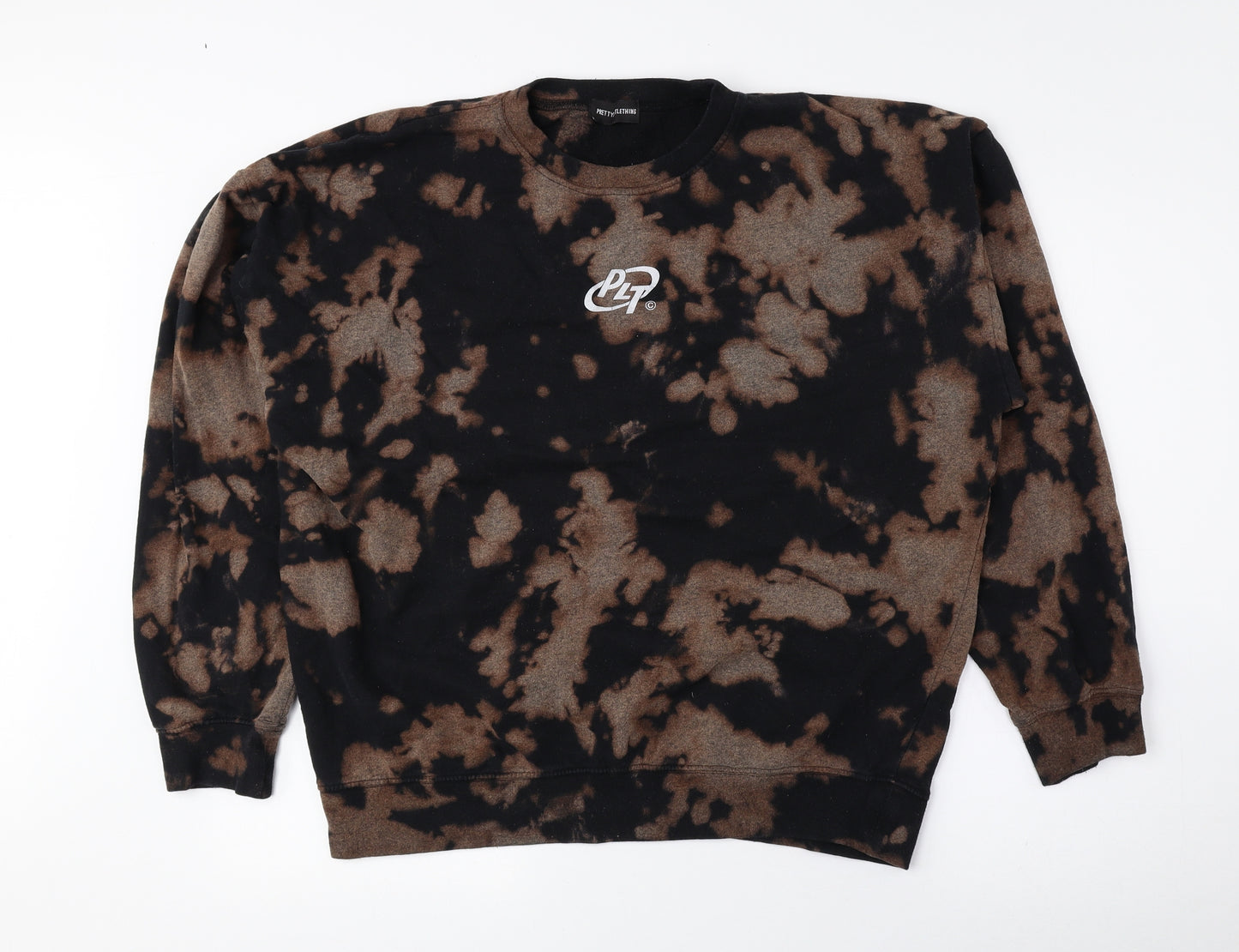 PRETTYLITTLETHING Womens Black Polyester Pullover Sweatshirt Size XL Pullover - Tie Dye
