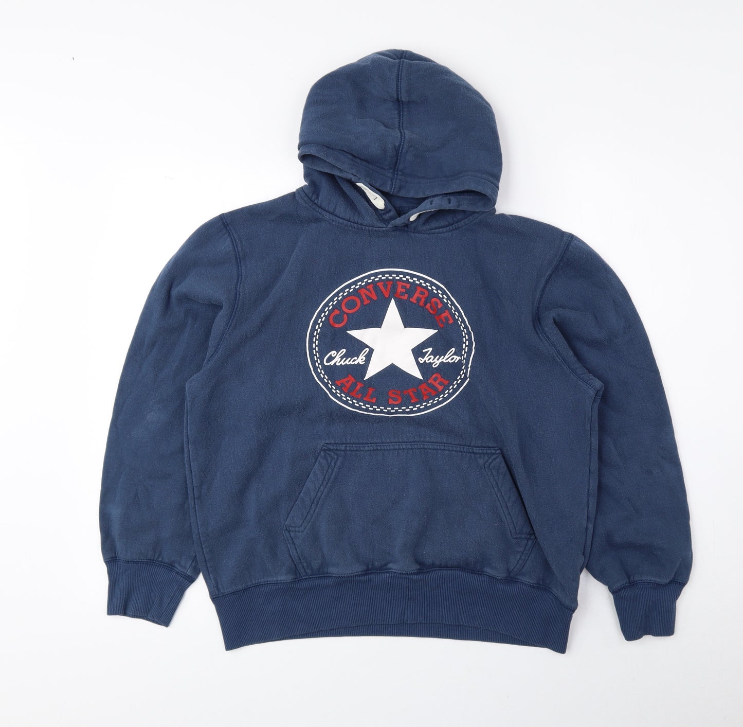Converse Girls Blue Cotton Pullover Hoodie Size 13-14 Years Pullover
