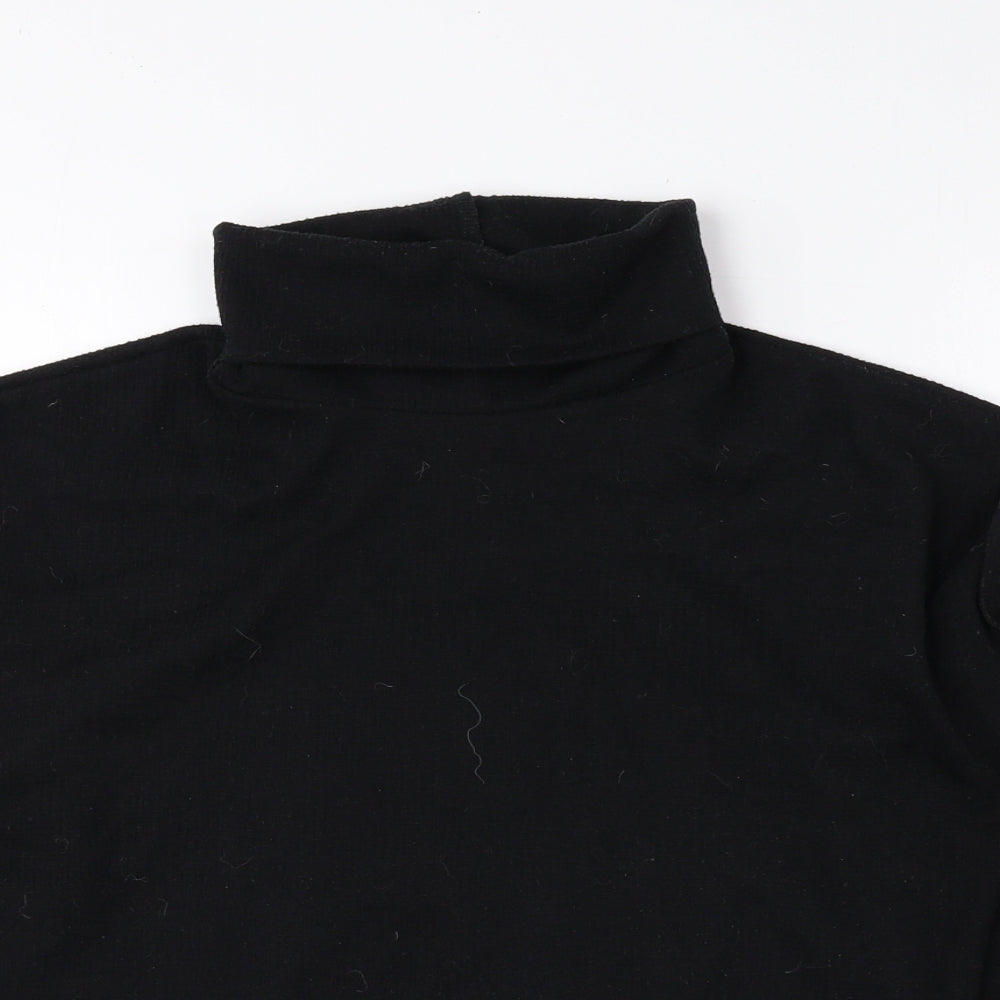 Aesthetic Laundry Womens Black Roll Neck Polyester Pullover Jumper Size XS - Cropped