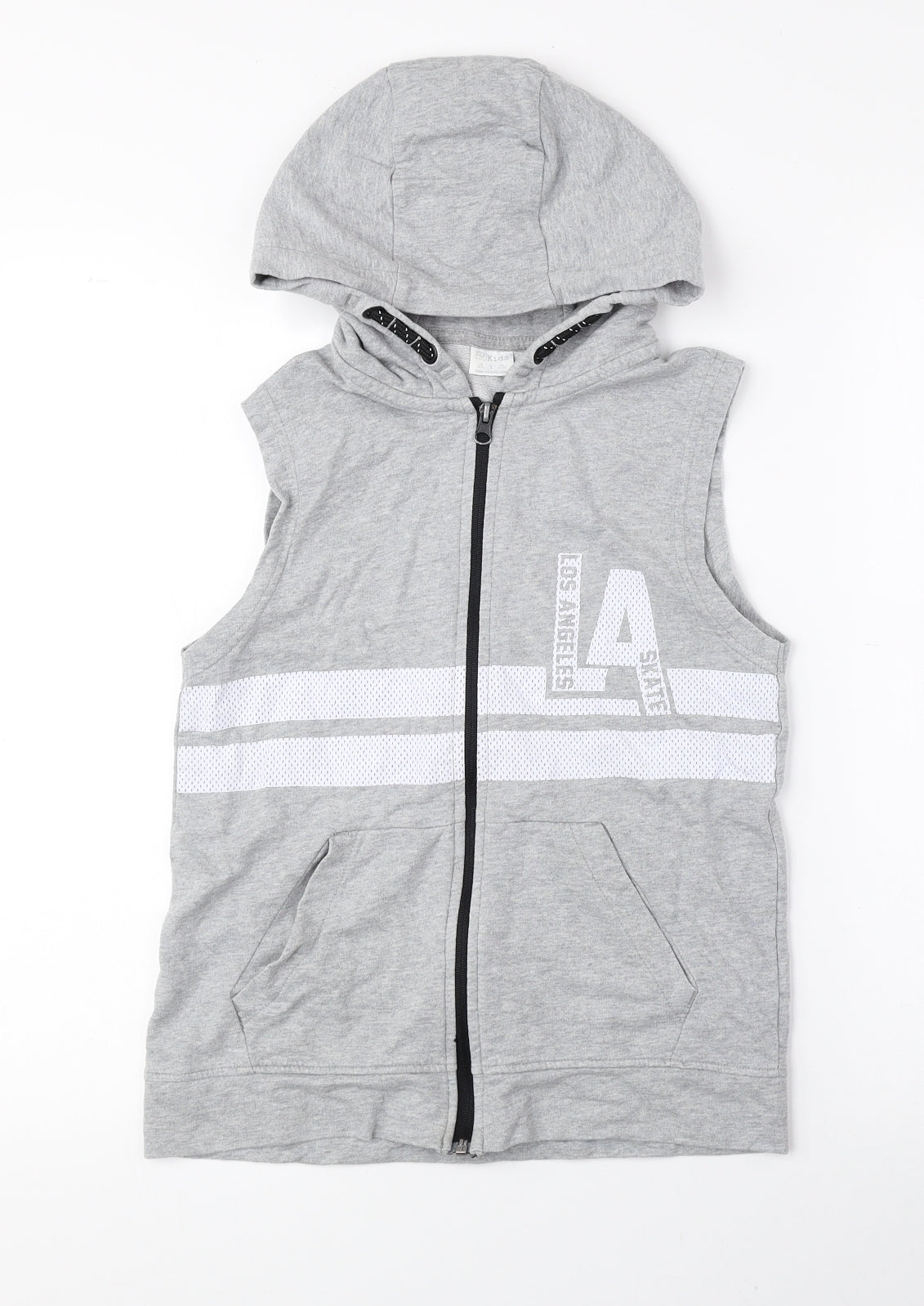 F&F Boys Grey Cotton Full Zip Hoodie Size 8-9 Years Zip