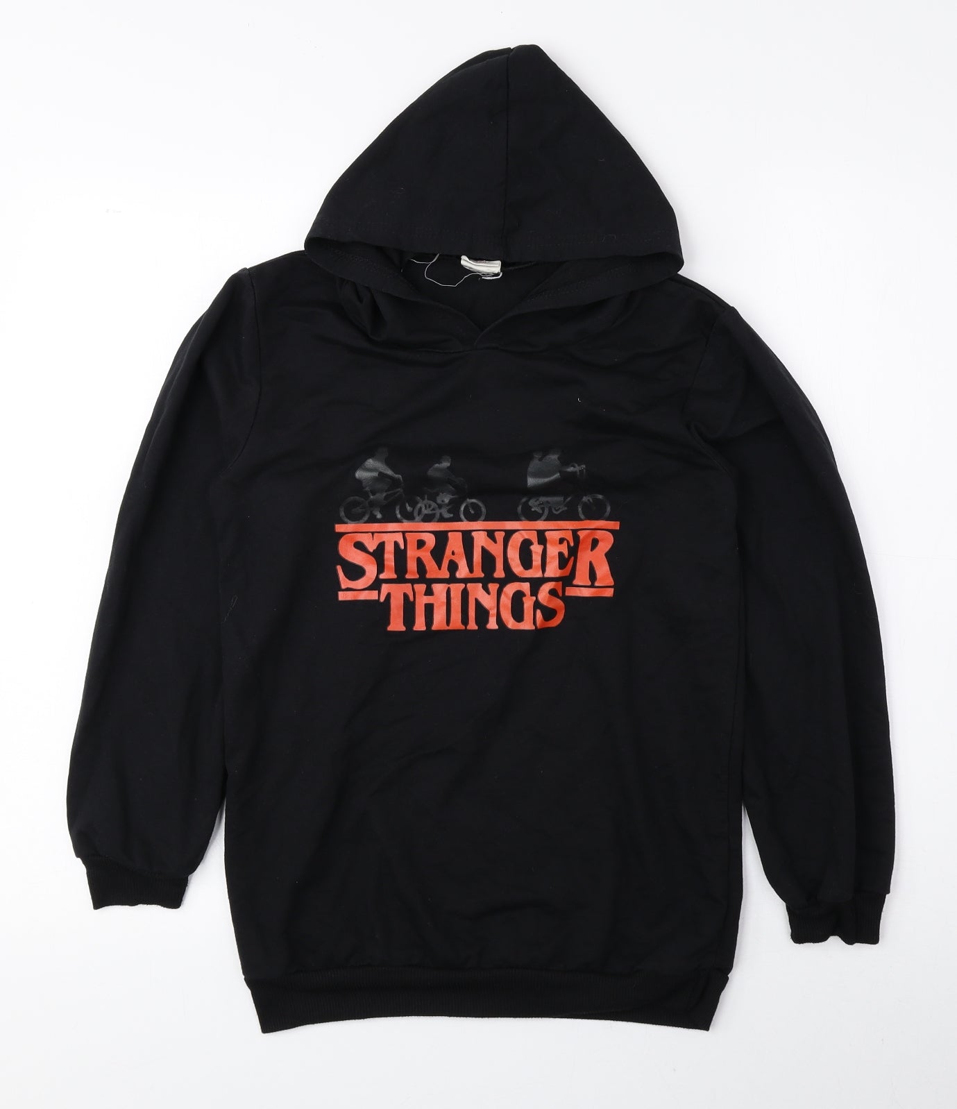Foanja Girls Black Cotton Pullover Hoodie Size 13-14 Years Pullover - Stranger Things