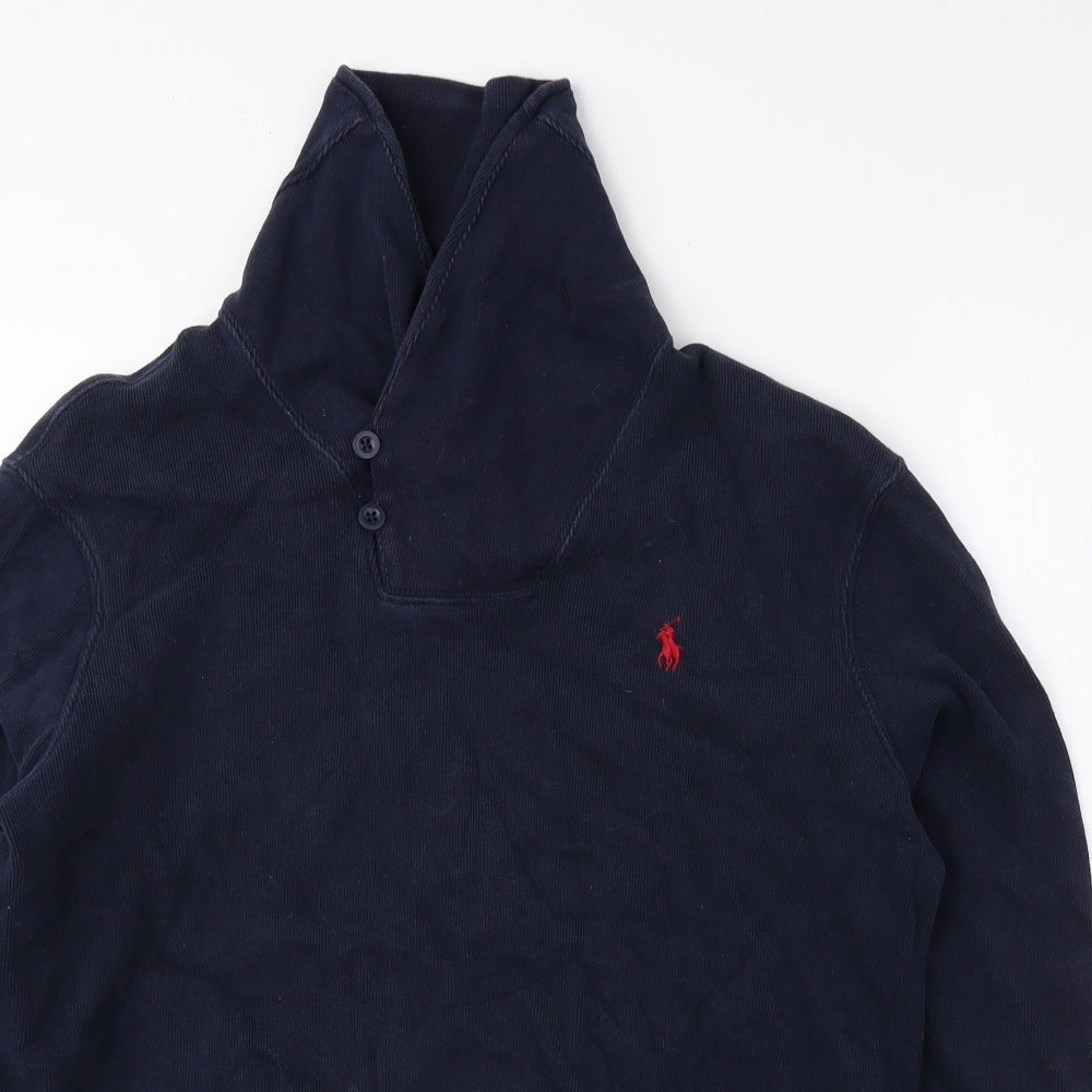 Ralph Lauren Mens Blue Cotton Pullover Sweatshirt Size M