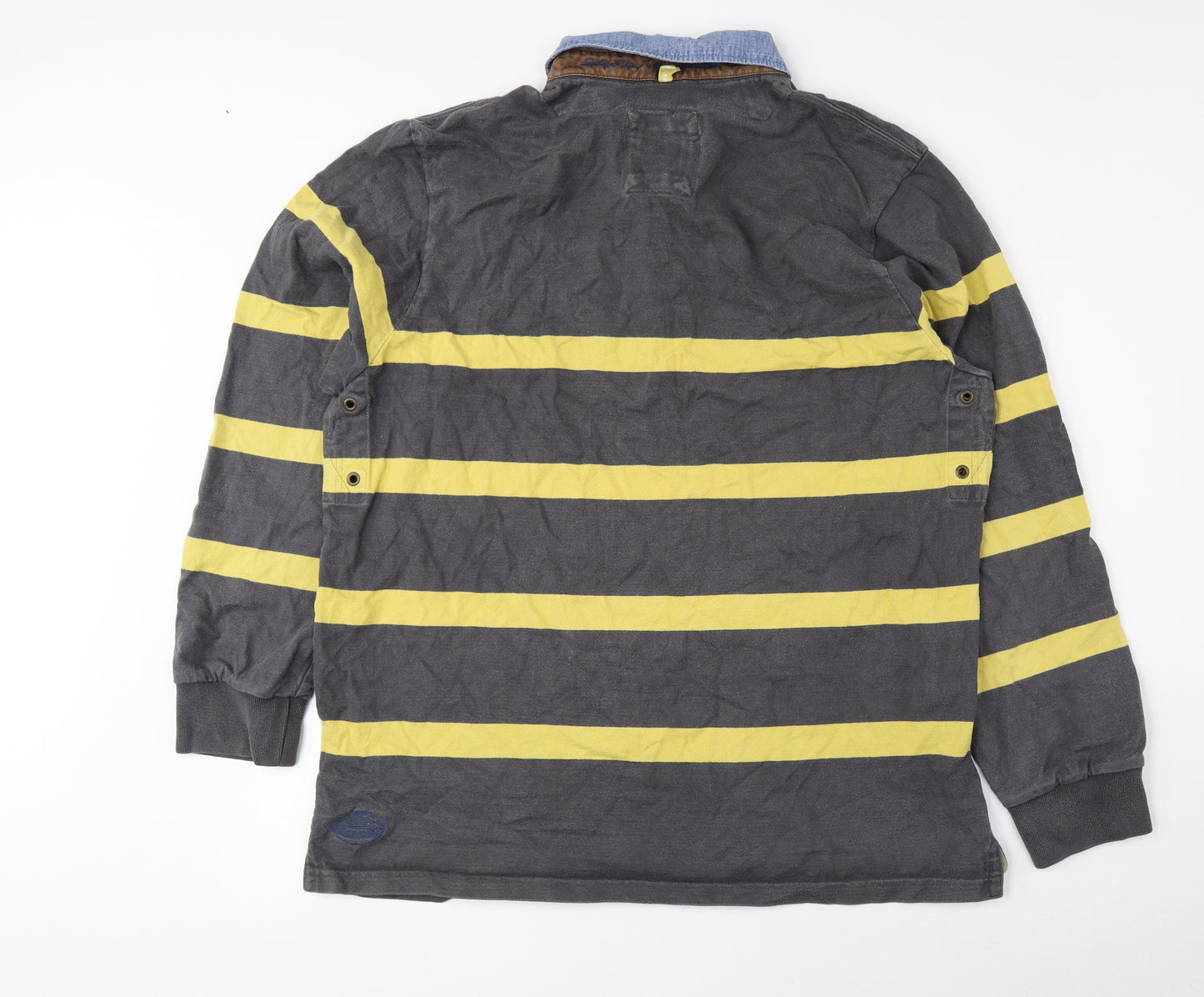 Joules Mens Grey Striped Cotton Pullover Sweatshirt Size 2XL - Rugby