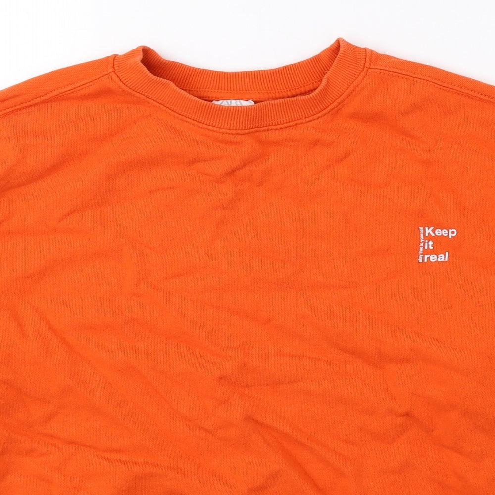 Zara Girls Orange 100% Cotton Pullover Sweatshirt Size 11-12 Years Pullover - Keep It Real
