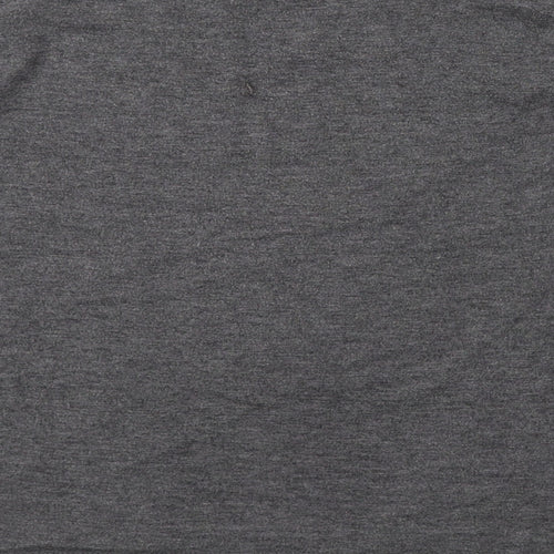 PRETTYLITTLETHING Womens Grey Polyester Cropped T-Shirt Size 12 Round Neck