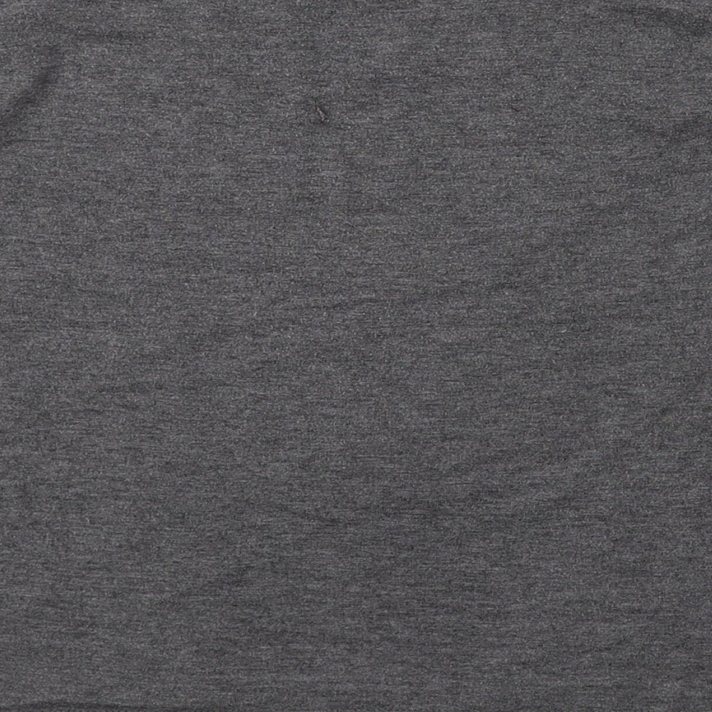 PRETTYLITTLETHING Womens Grey Polyester Cropped T-Shirt Size 12 Round Neck