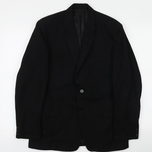 Burton Tailoring Mens Black Polyester Jacket Blazer Size L