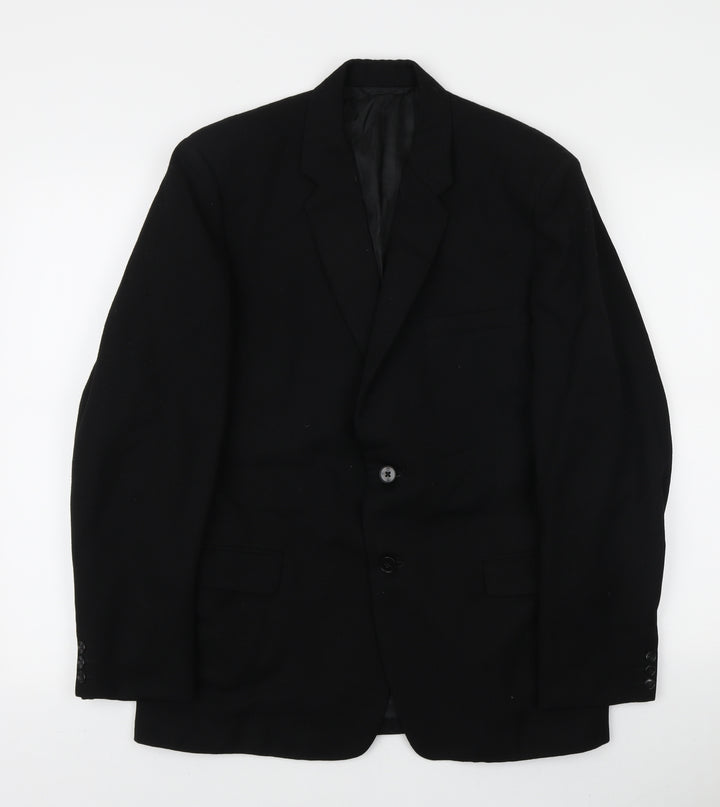 Burton Tailoring Mens Black Polyester Jacket Blazer Size L