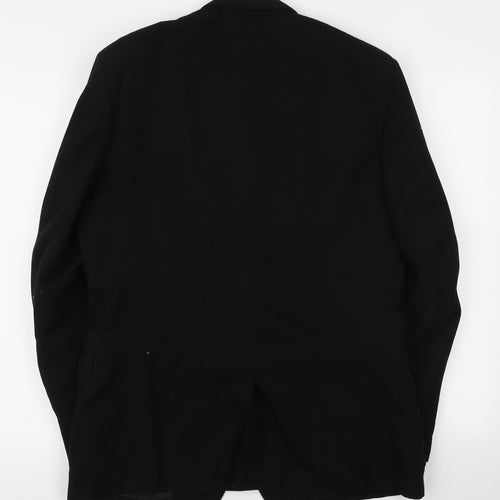Burton Tailoring Mens Black Polyester Jacket Blazer Size L