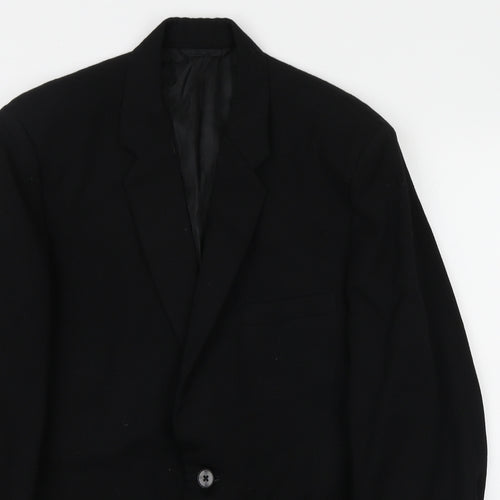 Burton Tailoring Mens Black Polyester Jacket Blazer Size L