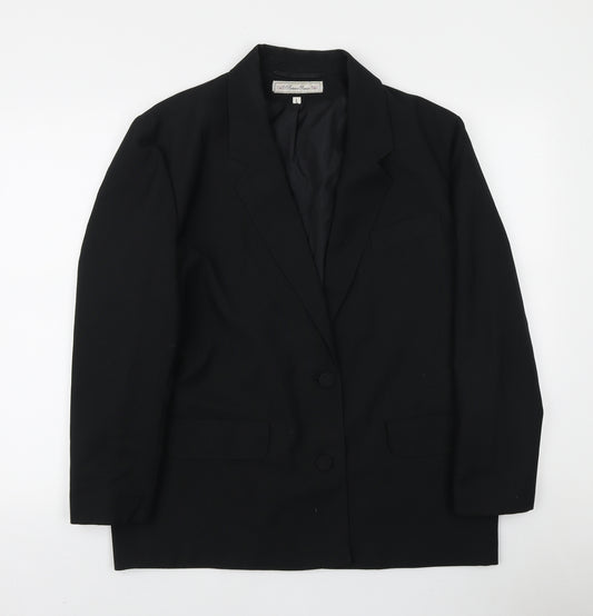 Front view of Yessica men’s black polyester jacket blazer, size L