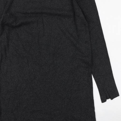 Noa Noa Womens Grey Viscose Jumper Dress Size S V-Neck Pullover