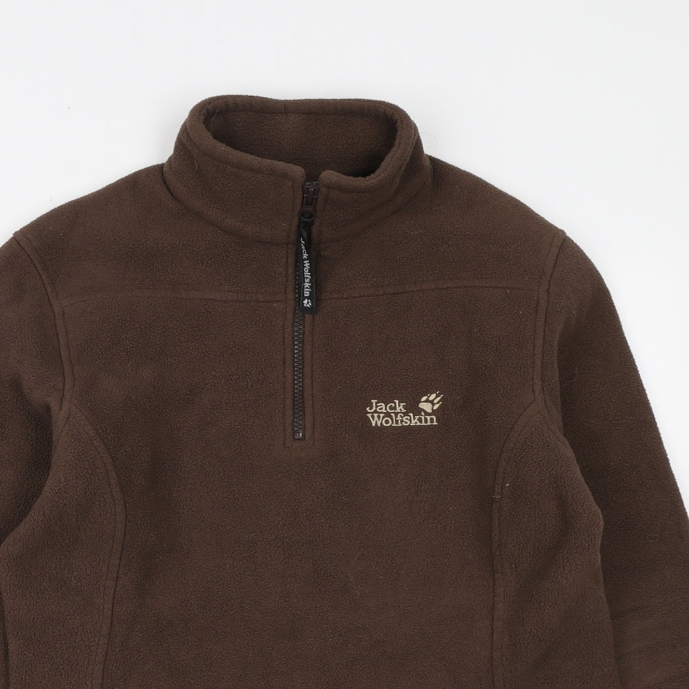 Jack Wolfskin Womens Brown Polyester Pullover Sweatshirt Size 10 Zip