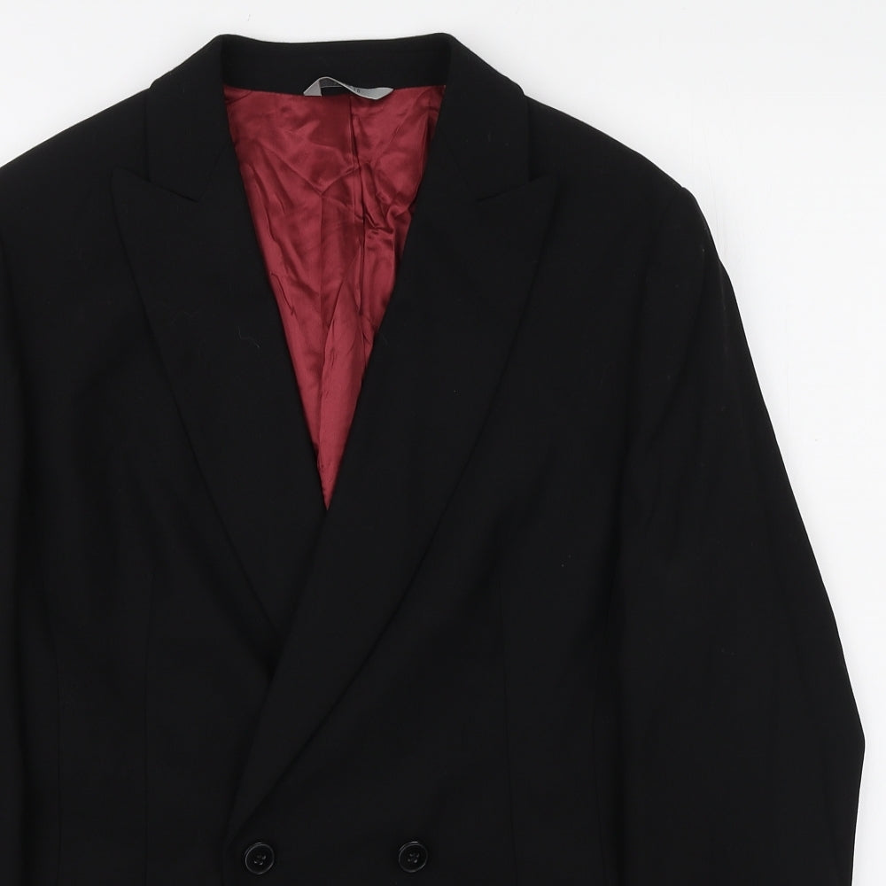 marks an] Womens Black Viscose Jacket Blazer Size 14