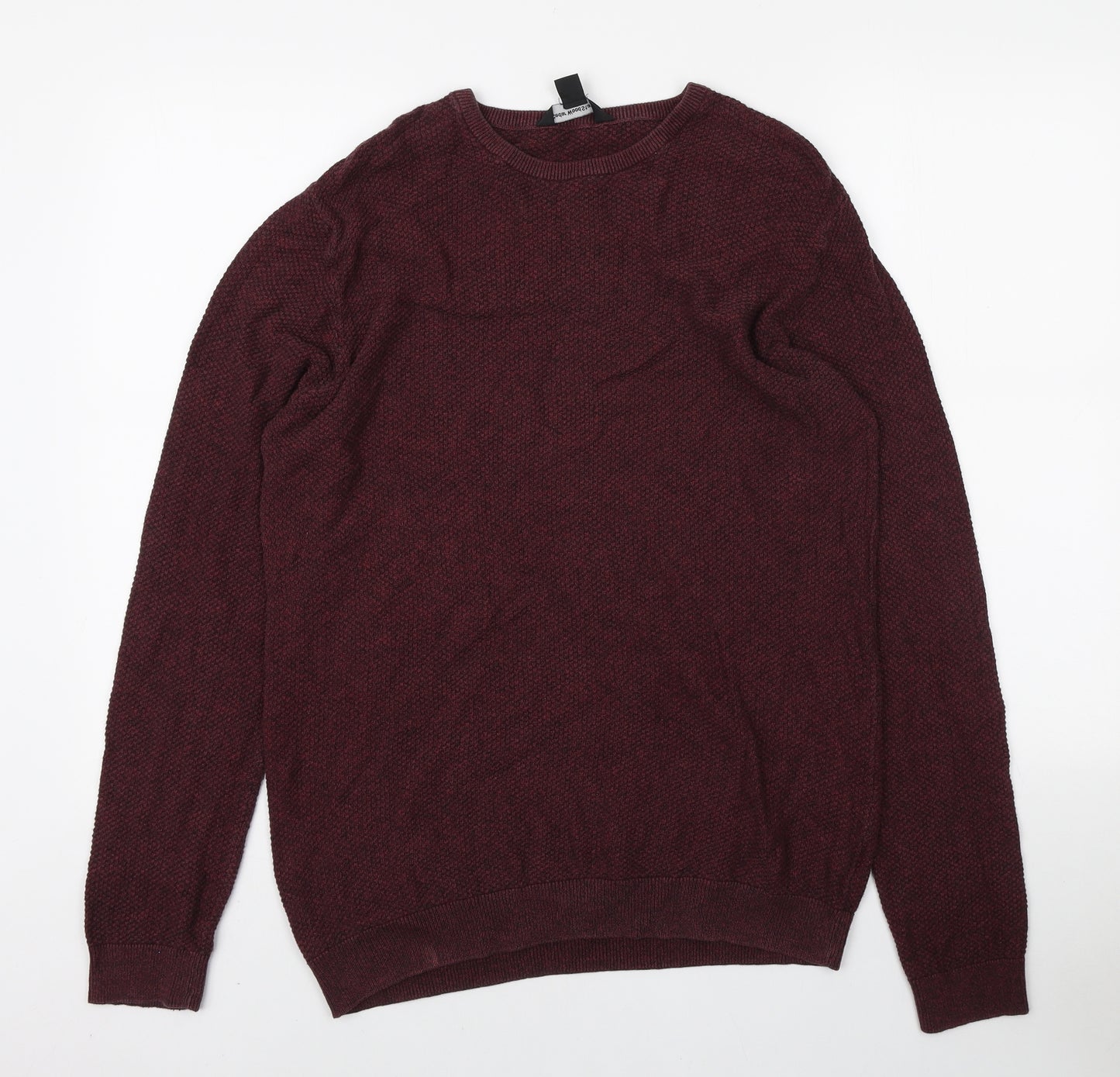 Cedar Wood State Mens Red Round Neck Cotton Pullover Jumper Size M
