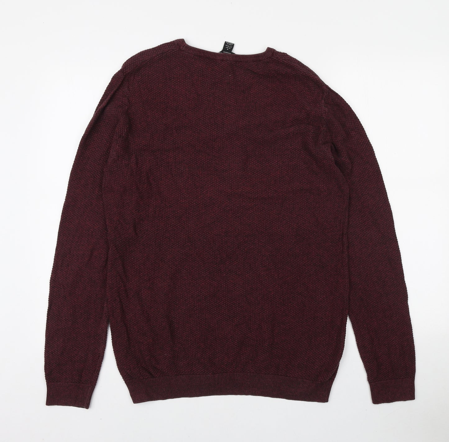 Cedar Wood State Mens Red Round Neck Cotton Pullover Jumper Size M