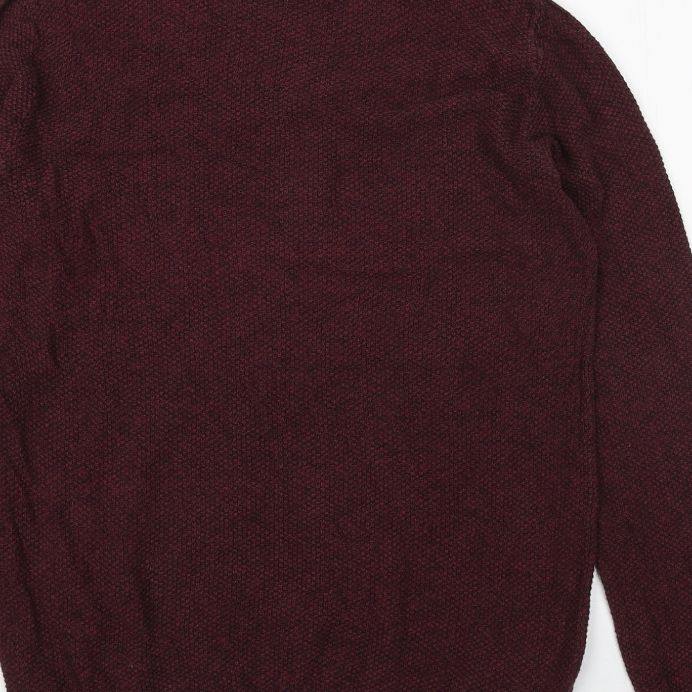 Cedar Wood State Mens Red Round Neck Cotton Pullover Jumper Size M