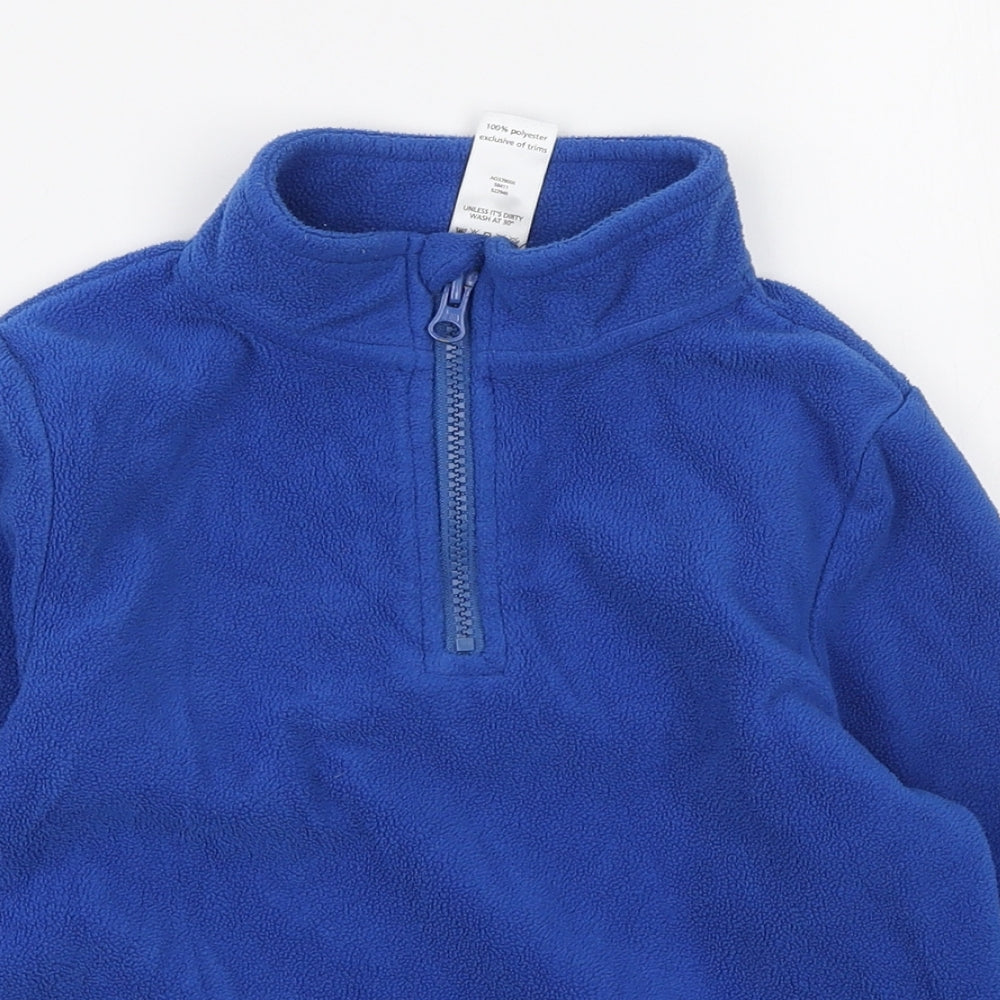 F&F Boys Blue Polyester Pullover Sweatshirt Size 5-6 Years Zip