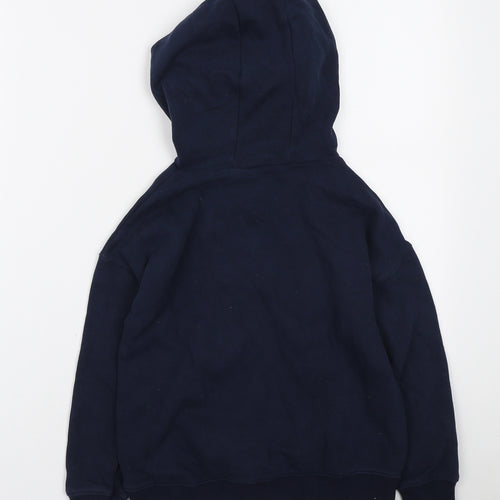 NEXT Girls Blue Cotton Pullover Hoodie Size 7 Years Pullover - Rainbow