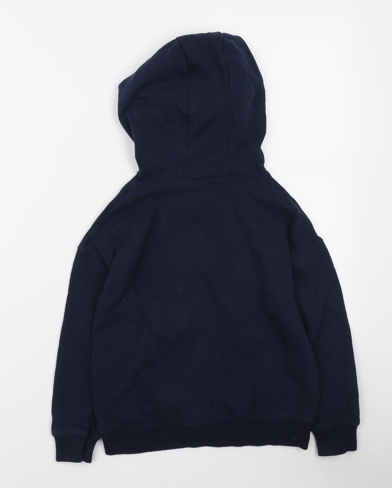 NEXT Girls Blue Cotton Pullover Hoodie Size 7 Years Pullover - Rainbow