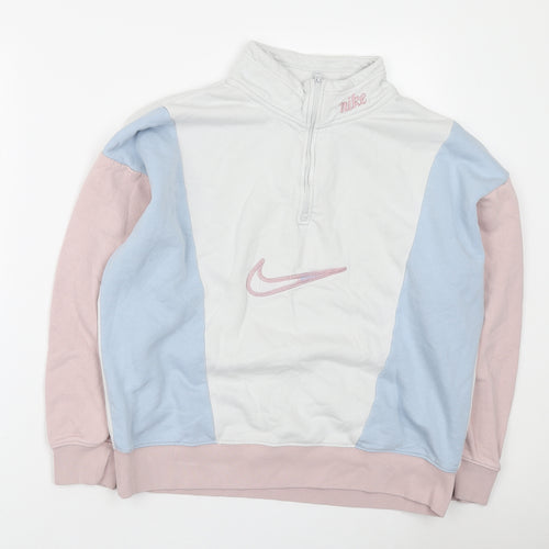 Nike Womens Multicoloured Colourblock Polyester Pullover Sweatshirt Size S Zip