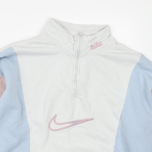 Nike Womens Multicoloured Colourblock Polyester Pullover Sweatshirt Size S Zip