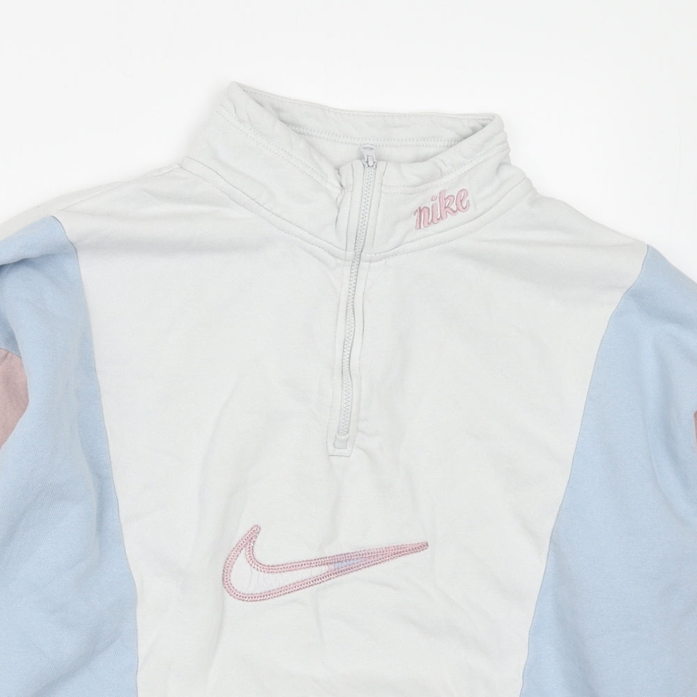 Nike Womens Multicoloured Colourblock Polyester Pullover Sweatshirt Size S Zip