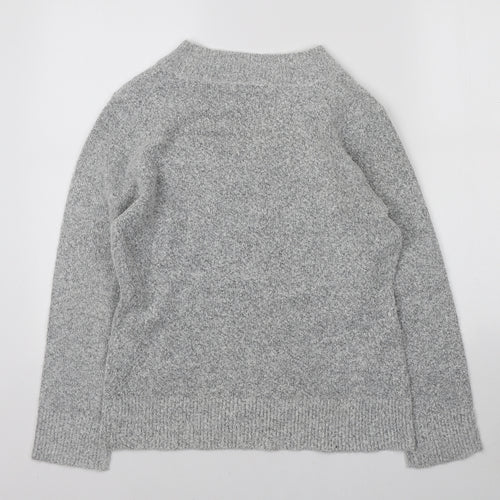 M&Co Womens Grey V-Neck Acrylic Pullover Jumper Size L