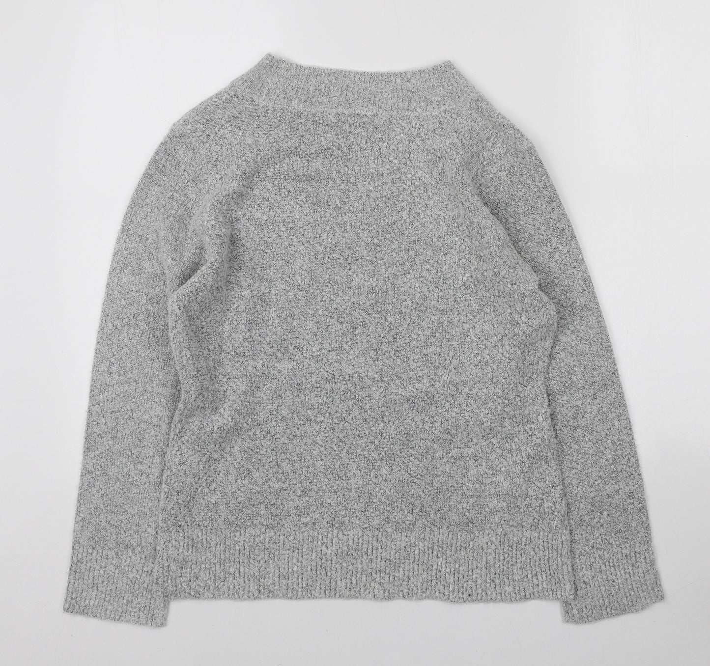M&Co Womens Grey V-Neck Acrylic Pullover Jumper Size L