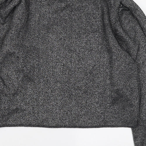 New Look Womens Black Round Neck Viscose Pullover Jumper Size 14