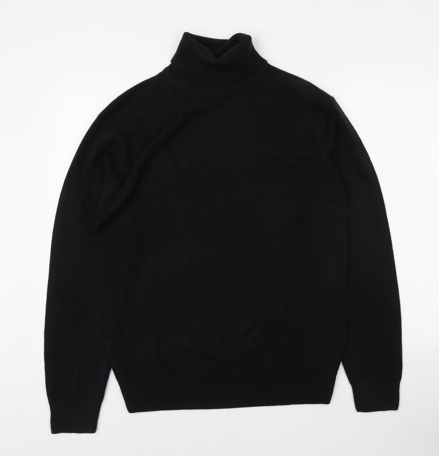 Dominic Stefano Womens Black Roll Neck 100% Cashmere Pullover Jumper Size 2XL