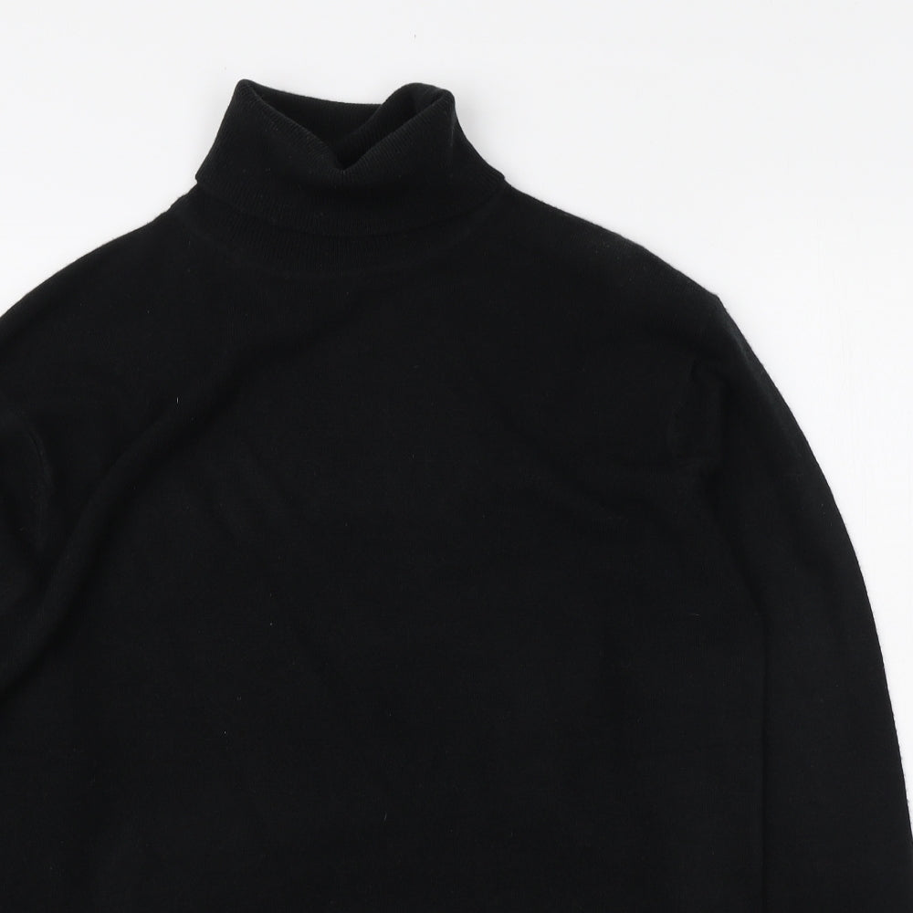 Dominic Stefano Womens Black Roll Neck 100% Cashmere Pullover Jumper Size 2XL