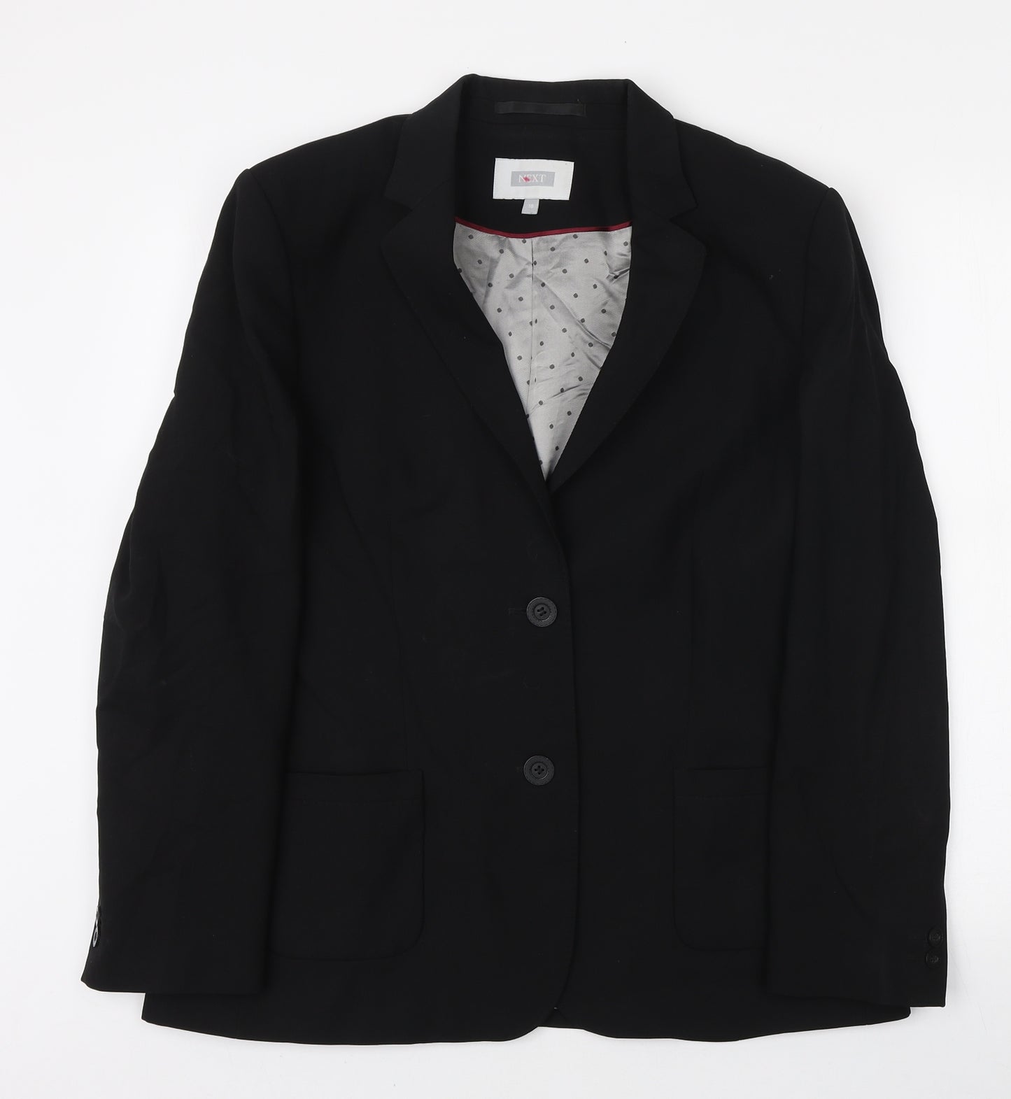 NEXT Womens Black Wool Jacket Blazer Size 16