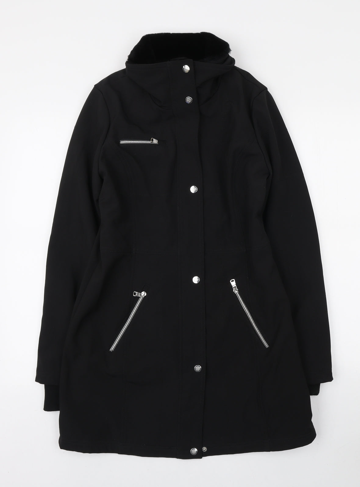 Jessica Simpson Womens Black Quilted Coat Size S Zip