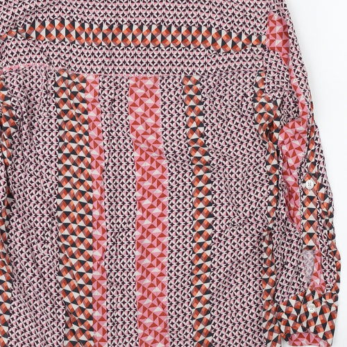 NEXT Womens Multicoloured Geometric Viscose Basic Button-Up Size 14 Collared